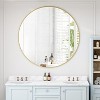 CAVINAS 42 Inch Round Bathroom Mirror,Modern Metal Frame Vanity Mirror,Wall Mirror with Anti-Fog Coating,Bathroom and Living Room Decor,Gold - 2 of 4