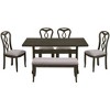 6 Piece Dining Table Set for 6, 63 Inch Farmhouse Kitchen Table Set, Kitchen Breakfast Table Set for Restaurant Dining Room Kitchen - 4 of 4