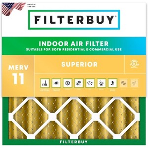 Filterbuy 19x19x4 Air Filter (1-Pack), Pleated MERV 11 Allergen Defense Replacement HVAC AC Furnace Filters (Actual Size: 19.00 x 19.00 x 3.63) - 1 of 4