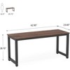 Itopfox Modern Computer Desk, Large Office Desk with Metal Legs, Study Writing Workstation for Home Office, Rustic Brown - 3 of 4