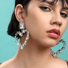 SOHI Women's Crystal Silver Party Drop Earrings - 3 of 4