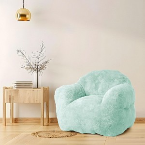 Plush Rabbit Velvet Bean Bag Chair, Ultra Soft Accent Chair with High-Resilience Sponge Fill, 320GSM Polyester Lounge Chair for Living Room, Apartment - 1 of 4