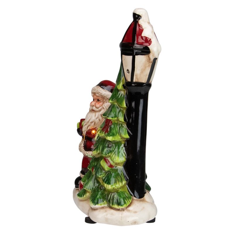Napco 10.75" Musical LED Santa Light-Post Christmas Figurine, 3 of 6