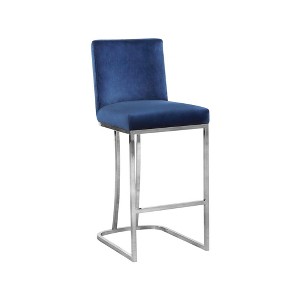 Meridian Furniture,Heidi Navy Velvet Stool - 1 of 4