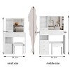 Syemin Vanity Tables Large Vanity Desk with Sliding Mirror, Fashionable Makeup Table, Large Capacity Dressing Table, White, 29.2"*12.6"*50.4" - 3 of 4