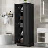 ACEPANO 71.2 in. H MDF Double-Door Storage Cabinet with Adjustable Shelves for Bathroom & Office-Black - 2 of 4