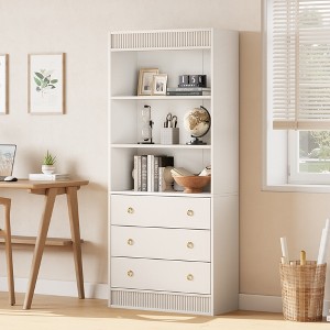 COZONY Tall Bookshelf with Shelves & Drawers, Engineered Wood Storage Cabinet for Living Room, Home Office, Bedroom - 1 of 4