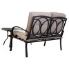 Tangkula LoveSeat Table Set Furniture Outdoor Garden - 3 of 4