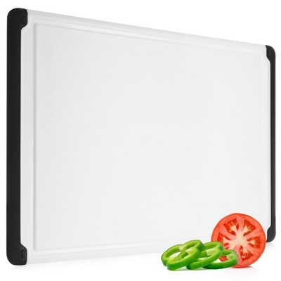 Belwares Large Plastic Cutting Board White, with Black Borders