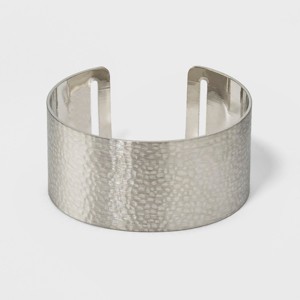 Open Cuff Hammered Metal Bracelet - Universal Thread Dark Silver, Women