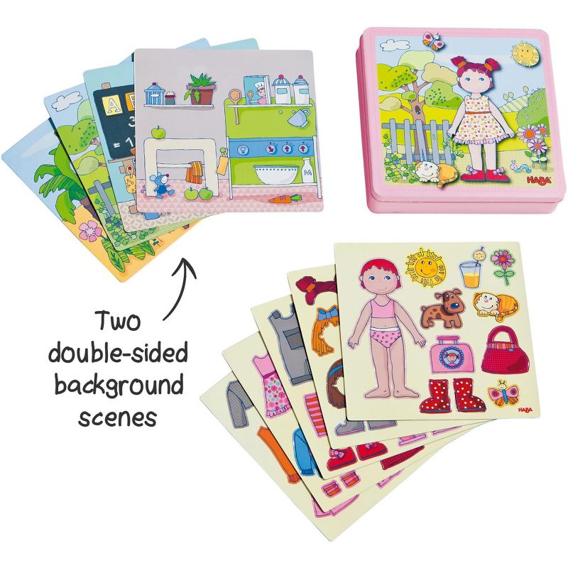 HABA Dress-up Doll Lilli Magnetic Game Box in Sturdy Metal Tin, 2 of 14