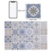 Unique Bargains PVC Tile Stickers 5.91"x5.91" Blue Khaki 24 Pcs - 3 of 4