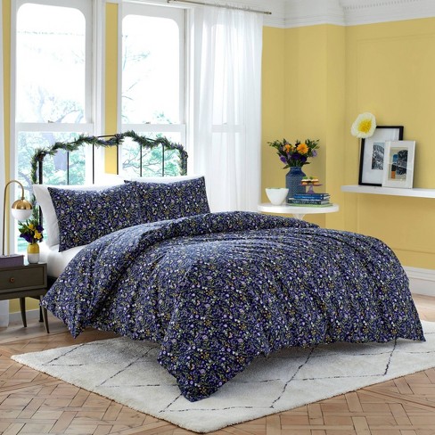 Lady Pepperell Floral/Botanical Cotton Comforter Set, King, Pink 