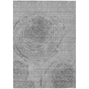 Gray Silver And Charcoal Abstract Washable Indoor Outdoor Area Rug - 1 of 4