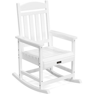 VINGLI Outdoor Rocking Chair, HDPE Rocking Chair with Higher Backrest, All Weather Rocker for Garden, Yard, Balcony, Black - 1 of 4