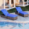 Garvee Outdoor Chaise Lounge Chairs, Set of 2 Wicker Patio Reclining Chairs with Adjustable Backrest, Rattan Lounger for Pool - 2 of 4