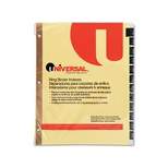 UNIVERSAL Leather-Look Mylar Tab Dividers 12 Month Tabs Letter Black/Gold 12/Set 20823