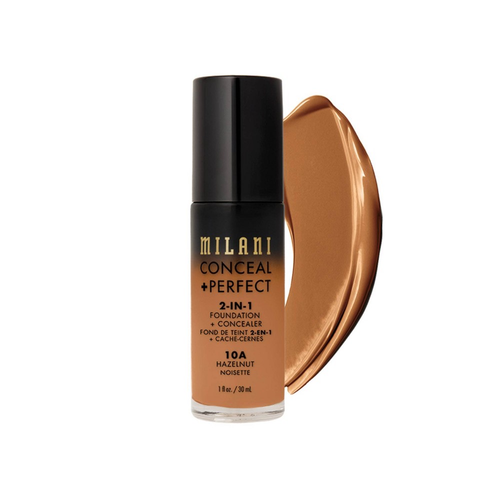 Milani Conceal + Perfect 2-in-1 Foundation + Concealer Cruelty-Free Liquid Foundation - Hazelnut 10A - 1 fl oz