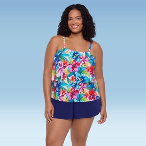 Trimshaper Women's Roxy Plus Swim Romper - 1 of 3