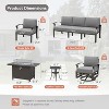 ALAULM Aluminum Patio Furniture Set Modern Metal Outdoor Conversation Sets w/45in Propane Fire Pit Table, Swivel Rocking Chairs w/5.1 Inch Cushion - 2 of 4
