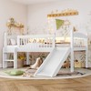 KTMBDW Low Loft Bed Twin/Twin XL Size with Storage Shelves and LED Lights, Wood Kids Loft Bed with 14" H Safety Guardrail,Inclined Ladder - 3 of 4
