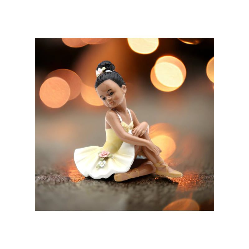 Kevins Gift Shoppe Ceramic Ballerina Girl In Yellow Dress Figurine, 3 of 4