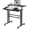 31" Adjustable Mobile Standing Desk with Wheels, Sit-Stand Desk, Portable Rolling Computer Desk - 3 of 4