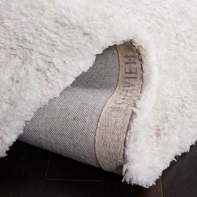 Ivory Hand Tufted Reversible Shag Area Rug 5' x 8'