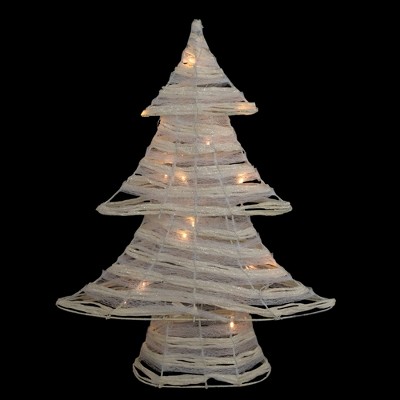Northlight LED Lighted Glitter Christmas Tree - 18.5" - Cream - Warm White Lights