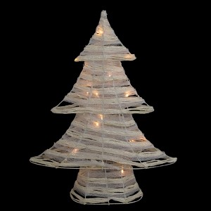 Northlight LED Lighted Glitter Christmas Tree - 18.5" - Cream - Warm White Lights - 1 of 4