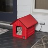 Heated Cat House - Double-Door Cat Bed with Zippered Roof, Pet Heating Pad, Cover - For Garage, Porch, Barn, or Basement by PETMAKER - image 2 of 4