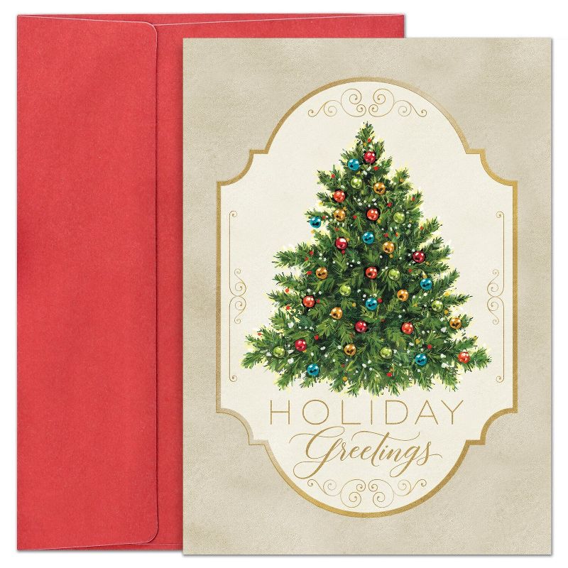 Masterpiece Studios 16-Count Boxed Christmas Cards with Envelopes, 7.8" x 5.6" Nostalgic Christmas Tree (963600), 1 of 2