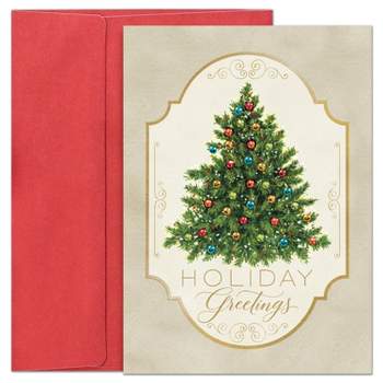Masterpiece Studios 16-Count Boxed Christmas Cards with Envelopes, 7.8" x 5.6" Nostalgic Christmas Tree (963600)