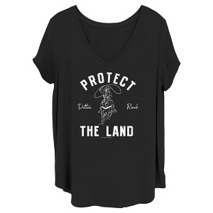 Women's Yellowstone Protect The Land Dutton Range Cowboy Outline T-Shirt - 1 of 4