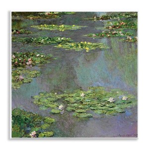 Stupell Industries Close up Water Lily Pond Traditional Painting, 12" x 12" - 1 of 4