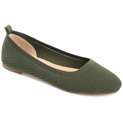 Olive green hot sale womens flat shoes