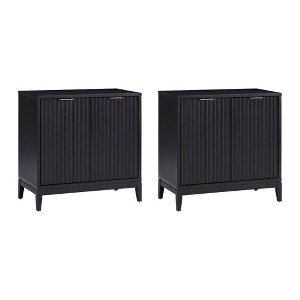 Nathan James Set of 2 Jasper Wood Fluted Console Table with Doors - 1 of 4