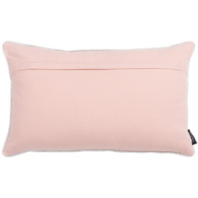 Blush Pink Joy Holiday Tree Embroidered Rectangular Pillow
