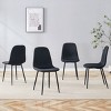 Modern Linen Fabric Upholstered Accent Chairs Set Of 4,Dining Chair with Metal Legs,Armless Dining Chair for Small Space Kitchen-Coolbibila - 3 of 4
