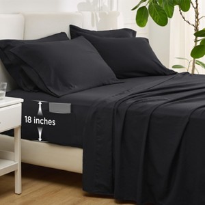 Deep Pocket Queen Sheets - Prewashed Ultra-Soft Queen Sheet Set, Fits Mattresses Up to 18 Inches Thick, Breathable & Secure Fit, Hotel Luxury Bedding - 1 of 4