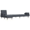 vidaXL L-shaped Sofa Bed Dark Grey Velvet (100% polyester), plywood, metal - 3 of 4