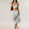 Anna-Kaci Women's Polka Dot and Lace Patchwork Midi Skirt with Asymmetrical Layered Panels and Soft Flowing Drape - 2 of 4