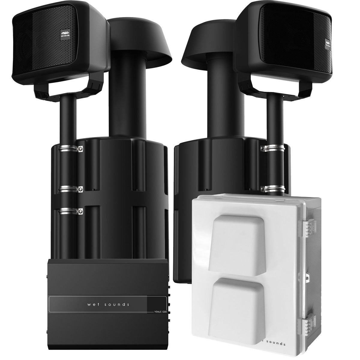 Wet Sounds Venue Series Pro Package with Two Subwoofers, Two HLCD 6x9 Speakers, Amplifier and Enclosure