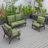 Leisuremod Walbrooke Modern 3 Piece Patio Set with Brown Aluminum Frame - 2 of 4