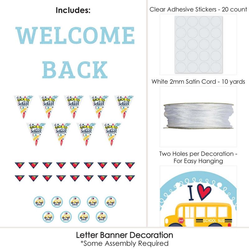 Big Dot of Happiness Back to School - First Day of School Classroom Letter Banner Decoration - 36 Banner Cutouts and Welcome Back Banner Letters, 5 of 8