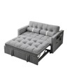 55.5 Inch Pull Out Sofa Bed, Velvet Love Seat Couch, Modern Love Seat Futon With Side Pockets Pull Out Sleep Sofa Bed - 2 of 4