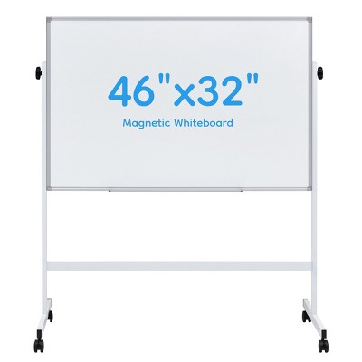 INFURNIC Whiteboard Easel Magnetic White Board Dry Erase Porbable Boards Height Adjustable with Stand for School Office Home, White, 49.6"*51"*20.7"