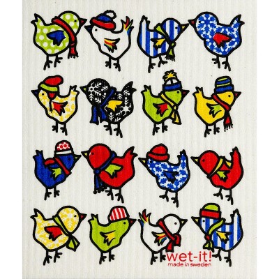 Wet It Dishcloth, Winter Little Chix; Wilcx