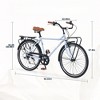 Infurnic Bicycles, 26 Inch Vintage Style Bike, 7-Speed Commute Bike with Leather Saddle for Men and Women, Blue, 22.05"*37.8"*66.93" - 2 of 4