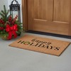 HomeRoots 24" X 36" Brown Black And Green Christmas Happy Holidays Outdoor Coir Door Mat - 2 of 4